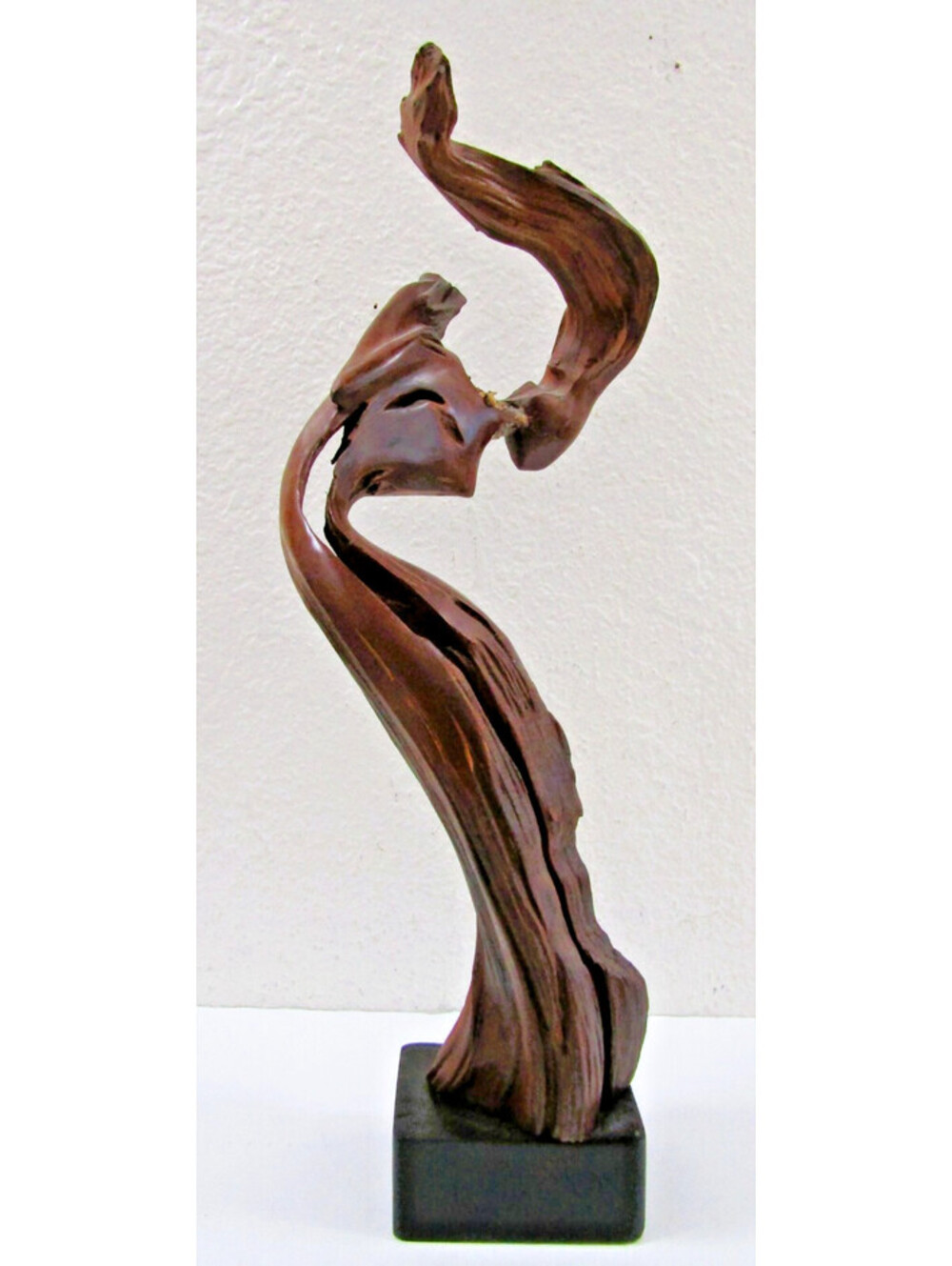 Costa Rican Henry Villalobos Cypress Wood Abstract Sculpture Titled Ceremony
